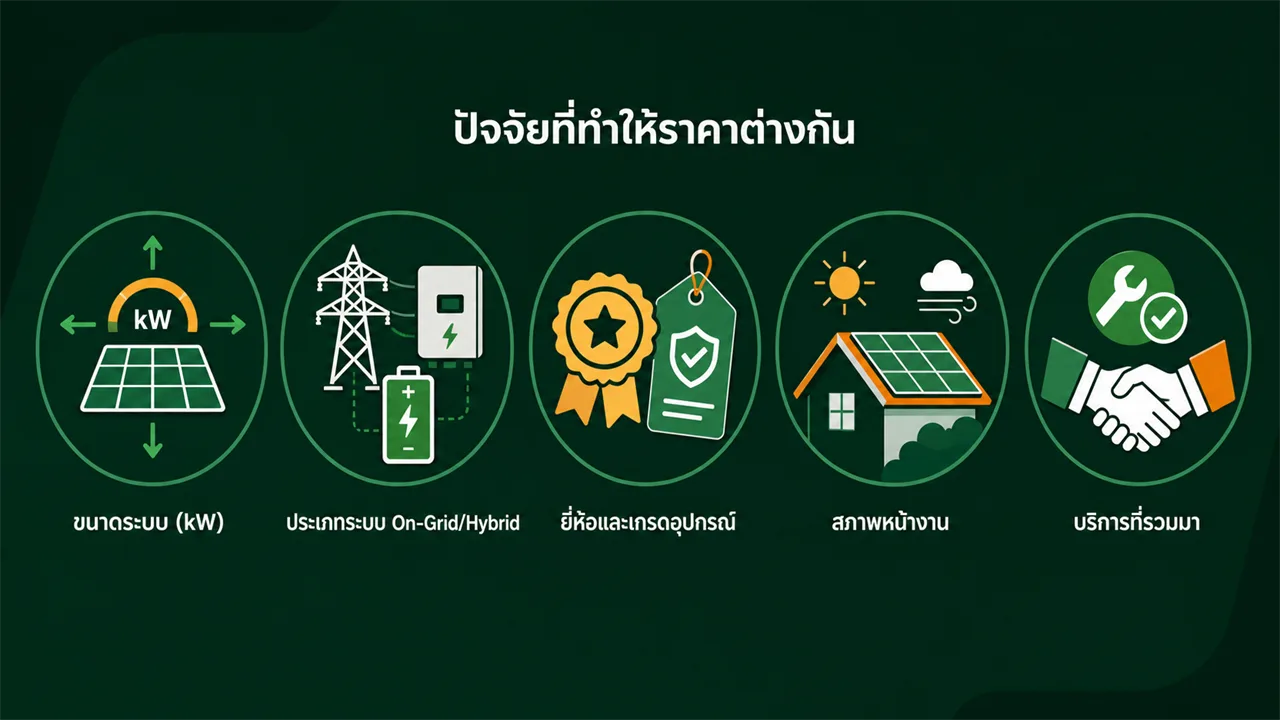 ปัจจัยที่ทำให้ราคาโซลาร์เซลล์ต่างกัน